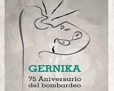 Detalle del cartel anunciador de las jornadas del 75º aniversario del Bombardeo de Gernika en Berlín