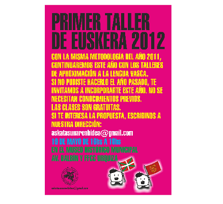 Afiche de promoción del Taller de Euskera de Askatasunaren Bidea