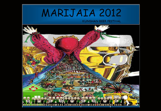 Cartel y diseño anunciador de la 'Gure Mari Jaia 2012' organizada por Euskal Etxea de Shanghai en Kunshan