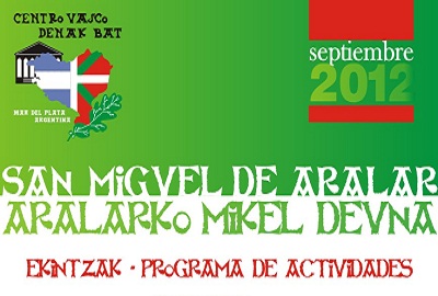 Detalle del cartel anunciador de las fiestas de San Miguel de Aralar de Mar del Plata