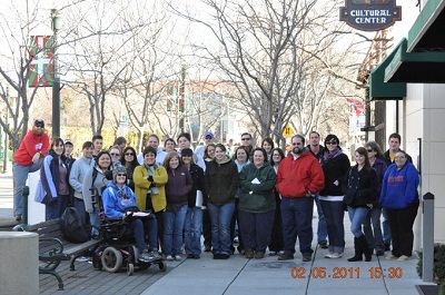 Nere Lete and her Introduction to Basque Culture class visiting the Boise Basque Museum in 2011 (photo BSU)