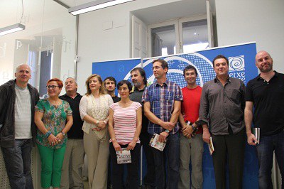 Responsables del Instituto Vasco Etxepare presentaron la Colección Cultura Vasca junto a los autores de los libros (foto Etxepare)