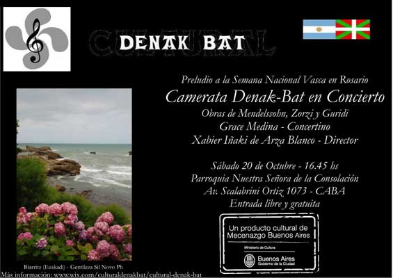 Invitación al concierto de la Camerata Denak Bat