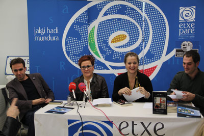 Harkaitz Cano, Mari Jose Olaziregi, Aizpea Goenaga and Mikel Ayerbe at the presentation (photo Etxepare)