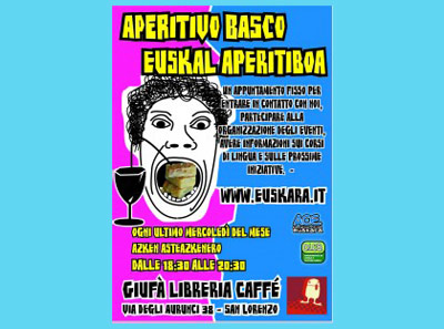Poster advertising Wednesday's "Aperitivo Basco"