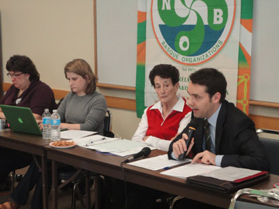 Asier Vallejo, director for the Basque Diaspora, speaking at the NABO Convention in Salt Lake City, last February 2 (photo EuskalKultura.com)