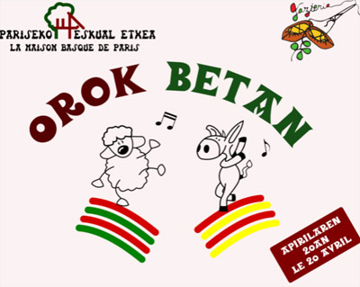 Cartel de la fiesta Orok Betan 2013 de la Eskual Etxea de París