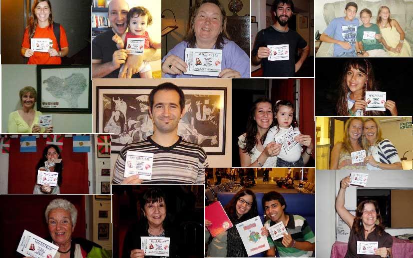 Imagen de algunas de las personas que colaboraron con la campaña 'Una teja para el Euskera de Argentina (fotosEE)