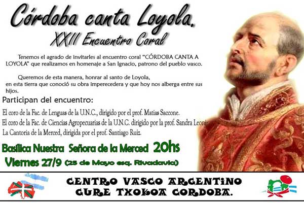Afiche de invitación al 'Córdoba Canta Loyola' 2013