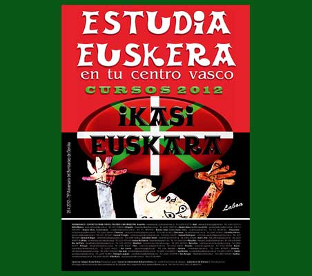 Afiche de promoción de los cursos de euskera 2012