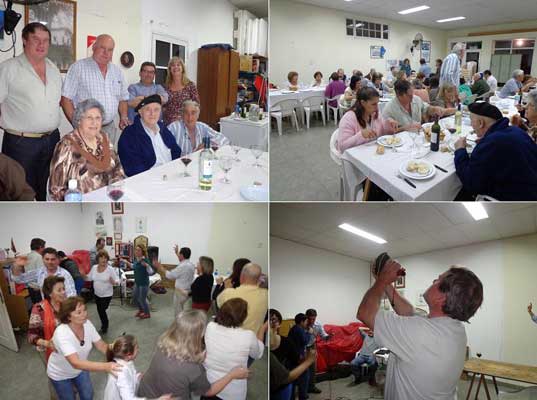 En la cena del último sábado, socios y comisión directiva del centro Villegasko Euskaldunak compartieron la cena, vino en bota y danzas vascas (fotoEE)