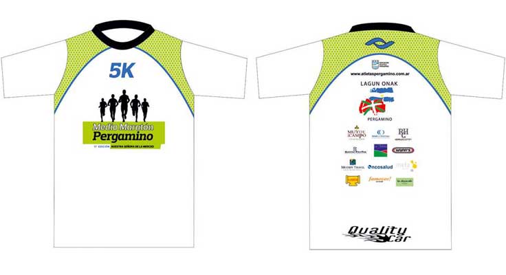 Diseño de la camiseta que vestirán los corredores de la Prueba de Integración 2013, de la que participa el centro Lagun Onak pergaminense (fotoEE)