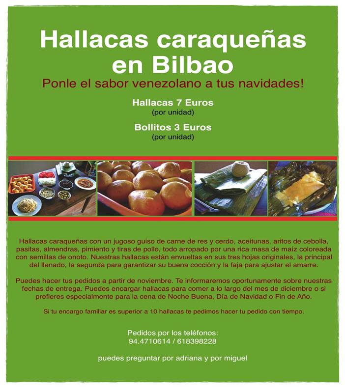 Hallacas venezolanas en Bilbao (hacer click para agrandar la imagen)