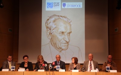 News conference that took place in Donostia regarding the conference and forthcoming Manuel Irujo Chair at the University of Liverpool (photoEtxepare)