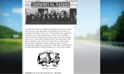 Foto de algunos socios del centro vasco de Quilmes, recogida en El Quilmero