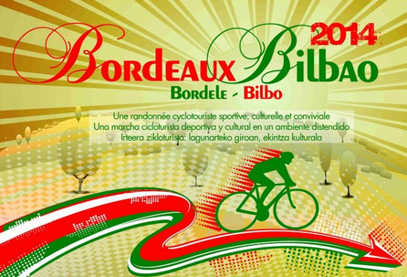 Cartel anunciador de la marcha cicloturista Bordele-Bilbo 2014