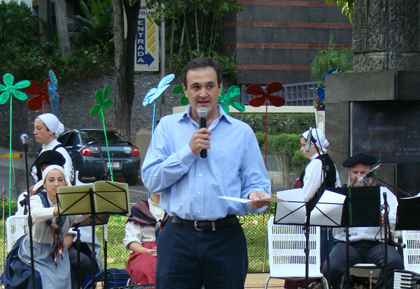 Pedro Javier Arriaga Aguirre en un acto de la Eusko Etxea caraqueña