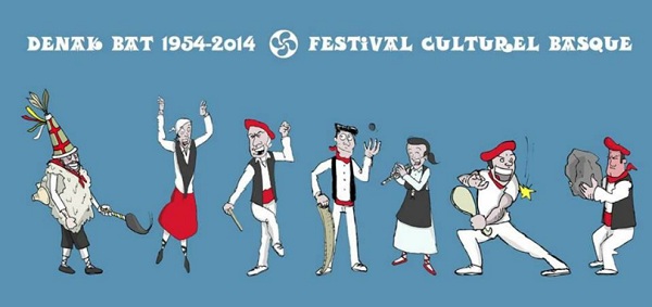 Detalle del cartel anunciador de la fiesta de 60 aniversario del Denak Bat de Toulouse