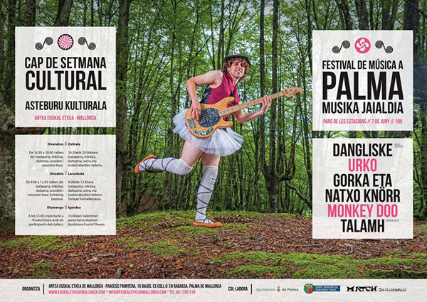 Cartel anunciador del Fin de Semana Cultural que ha organizado la Euskal Etxea Artea del 6 al 8 de junio