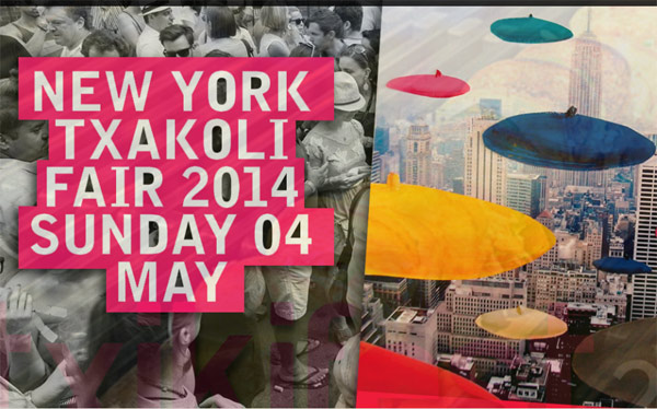 Txapelas de colores en Manhattan, en el póster de Txikifest 2014