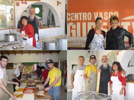 Los cocineros del Gure Etxea de Gral Roca preparando locro (fotoEE)