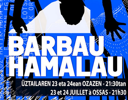 Cartel del espectáculo "Barbau Hamalau", escrito por Dominika Rekalt