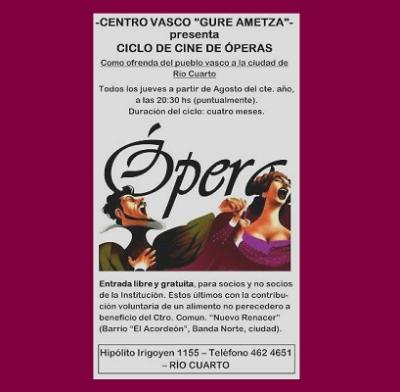 Gure Ametza's Opera Series will run from August to November