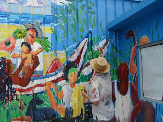 Imagen del último mural pintado por Ibarguren en Quepos, Costa Rica (fotoDI)