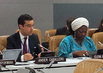 Ander Caballero, delegado de Euskadi en EEUU, intervino en el"Development Cooperation Forum" de las Naciones Unidas (foto Delegación de Euskadi en EEUU)