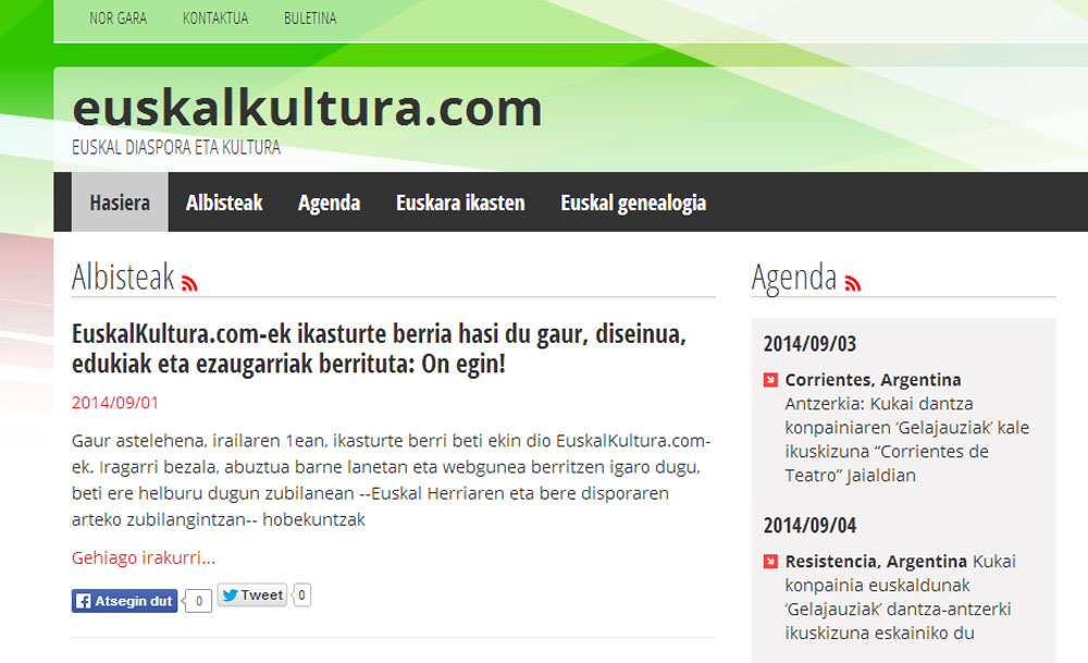 Nueva portada de EuskalKultura.com