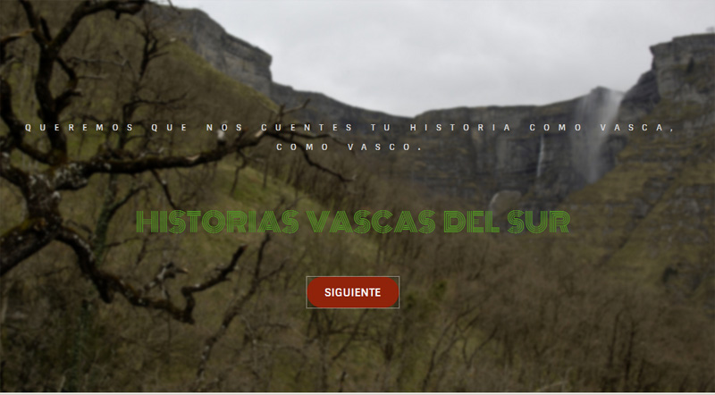 Portada de la web "Historias Vascas del Sur"