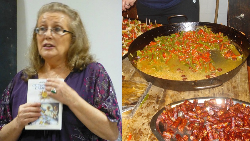 Marita Echave durante la presentación de "Cocina Vasca Campesina" en el centro Itxaropen de Saladillo