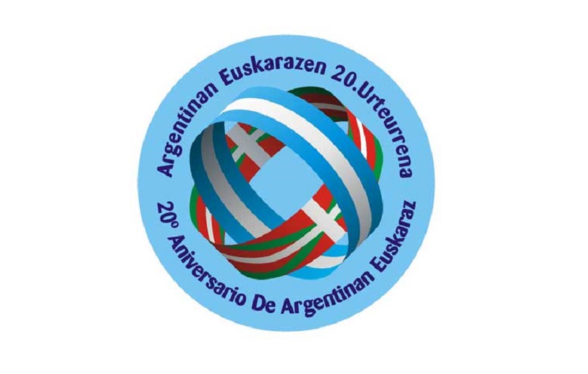 Logo ganador hace cinco años del Concurso 20º Aniversario de Argentinan Euskaraz, diseñado por Horacio Marotto