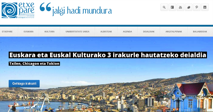 Job announcement on the Etxepare Basque Institute’s website