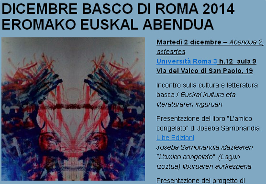 Cartel anunciador del "Dicembre Basco di Roma 2014"