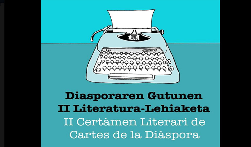 Cartel anunciador de la segunda edición del concurso de literatura "Diasporaren Gutunak"