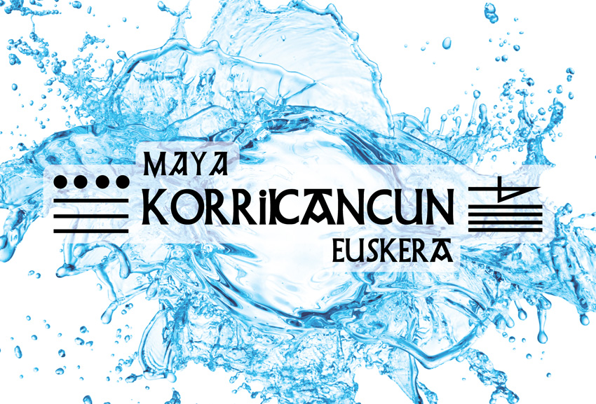 Cartel anunciador de la Korrika 19 en Cancún, México
