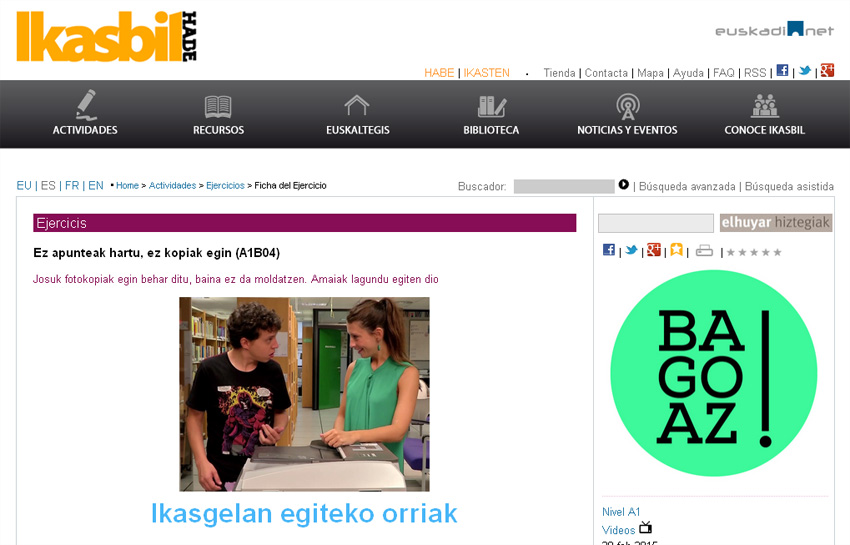 Bagoaz! is already available on HABE’s website at www.ikasbil.eus 