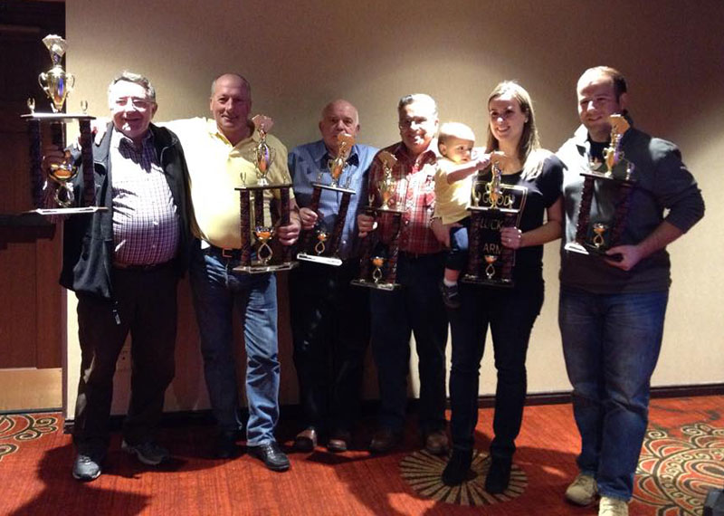 From left to right, the winners, second and thrird team': Miguel Perez, Agustin Oroz, Manuel Villanueva, Tony Campos and Kristina and David Alfaro (photo Gardnerville EE)