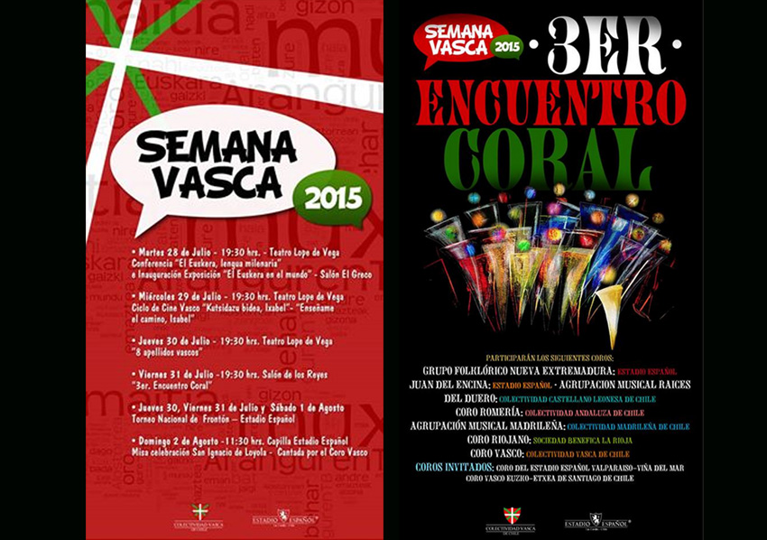 Promotional posters for Semana Vasca in Chile 2015