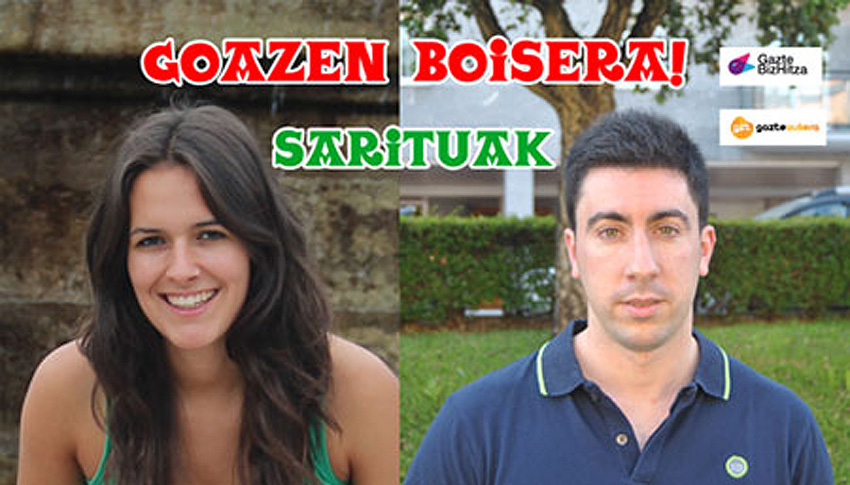 Naroa Elortegi and Mikel Ibargoien, winners of the “Goazen Boisera!” contest