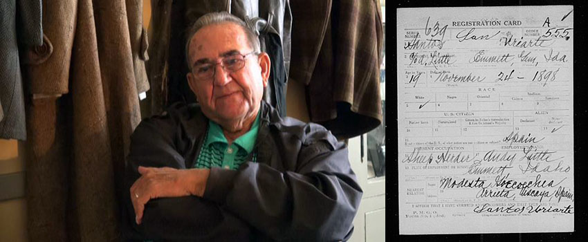 Tony Villanueva, interviewed by the Research Group. He is the son of Jose Villanueva, who was the contact for the Basque Government in Idaho. They moved to Emmett, from Boise, in 1936. (photos DACRP)