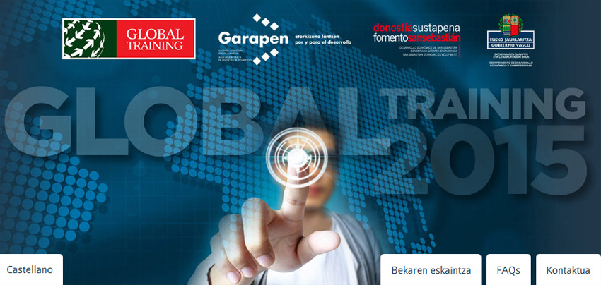 Imagen de la web de Global Training, que muestra las becas concedidas en 2015