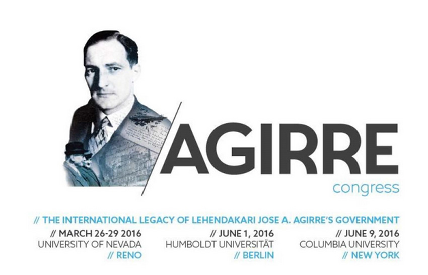 Cartel promocional del Congreso sobre el lehendakari Jose Antonio Agirre