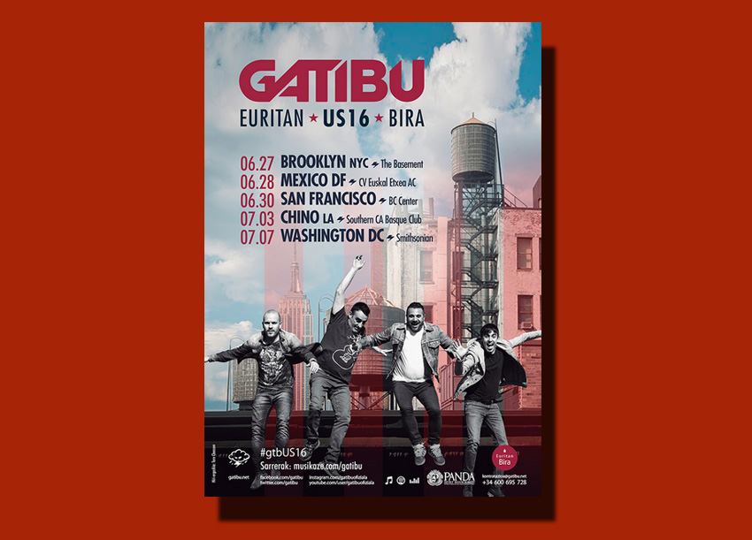 Cartel anunciador de la gira de Gatibu por EEUU y México