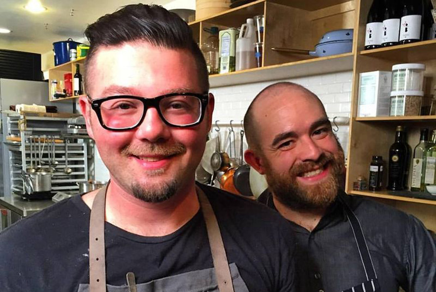 Chef Javier Canteras, left, with his partner Chef Ryan Spragg (right) (photo Facebook/The Basque Supper Club)