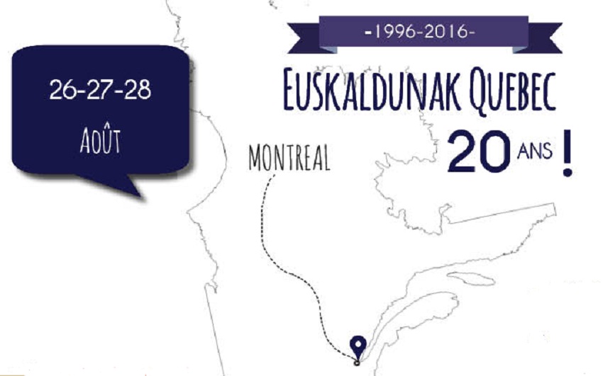 Euskaldunak Quebec elkartearen 20. urteurreneko ekitaldien afitxa