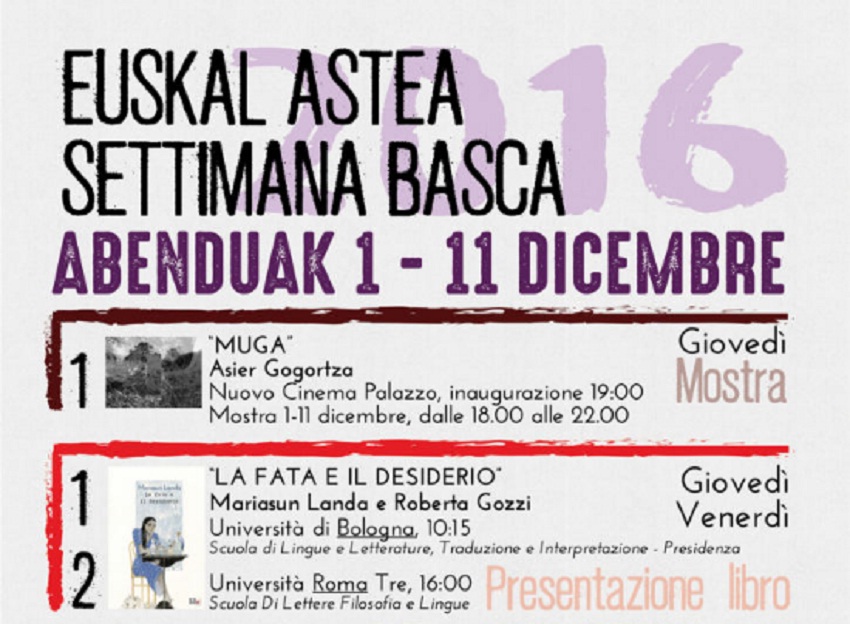 Promotional poster for Settimana Basca 2016 in Rome