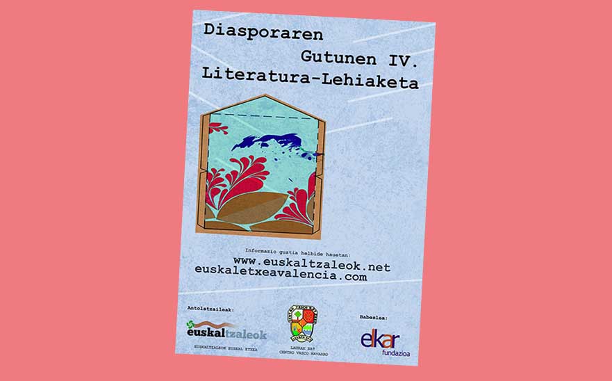 Poster for the 4th Letters of the Diaspora Contest organized by the Euskaltzaleok and Laurak Bat Basque Clubs in Valencia
