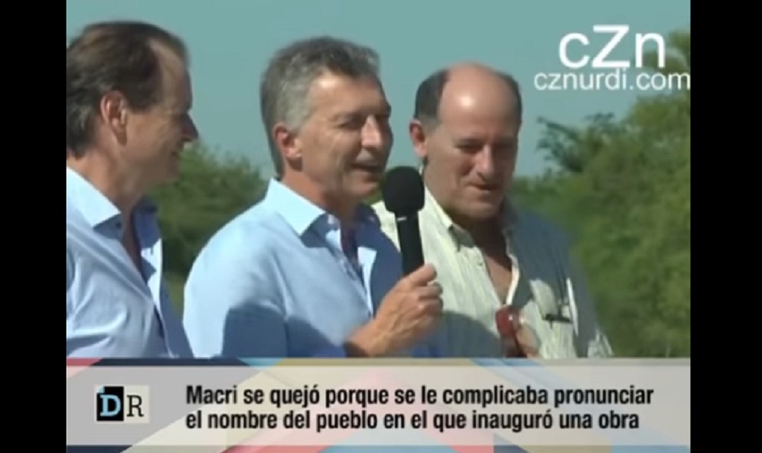 Macri during the inauguration in Urdinarrain